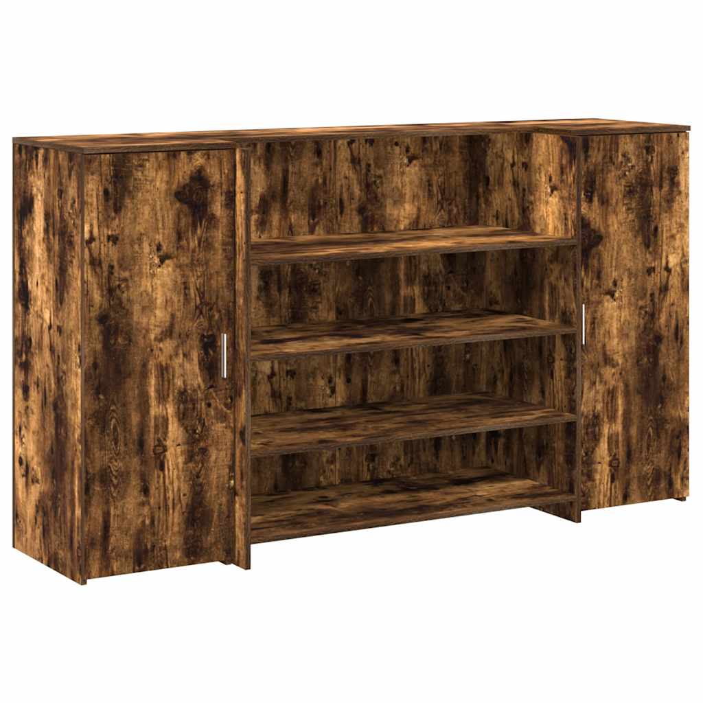 Banco Reception Rovere Fumo 180x50x103,5cm in Legno Multistrato