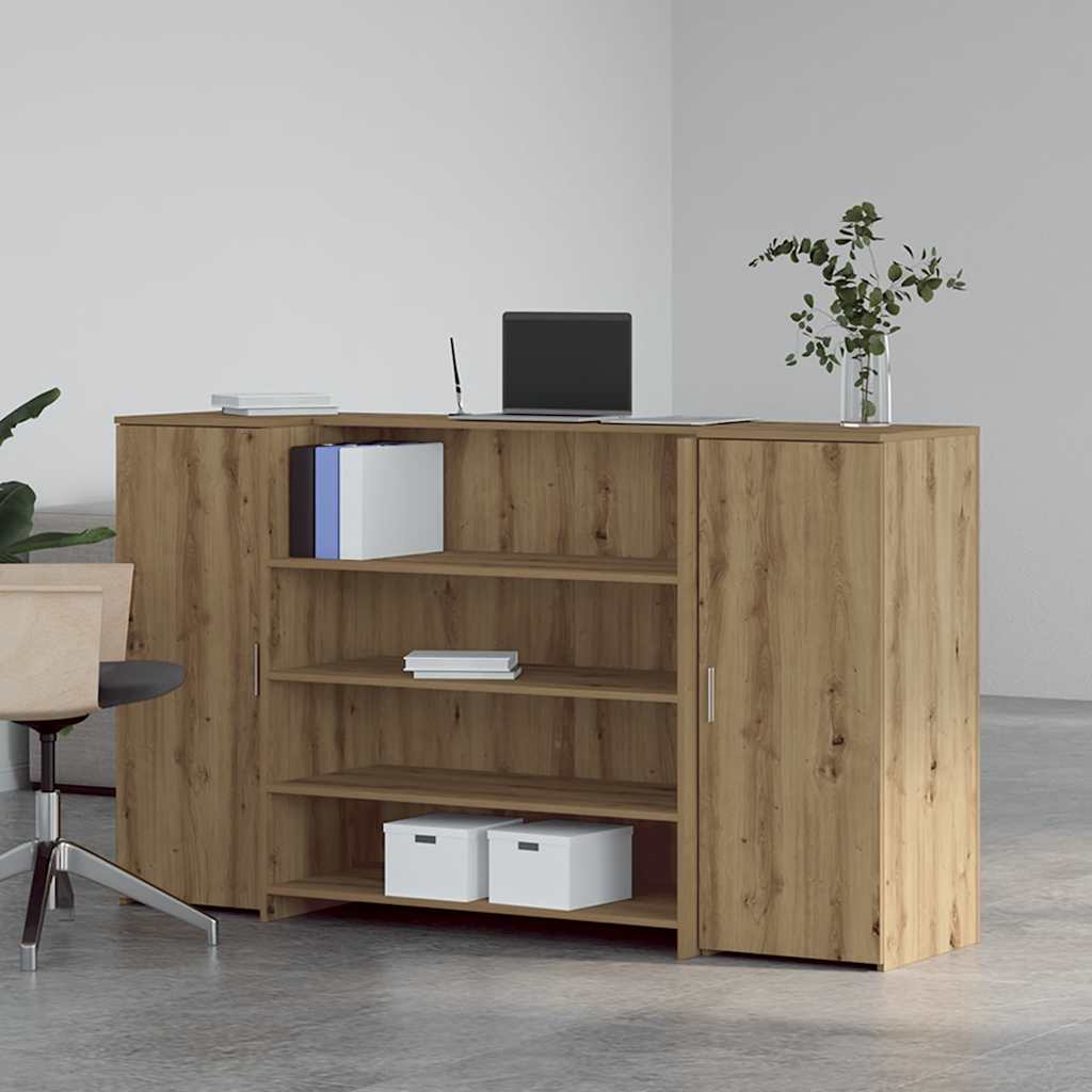Banco Reception Rovere Artigianale 180x50x103,5cm in Truciolato - homemem39
