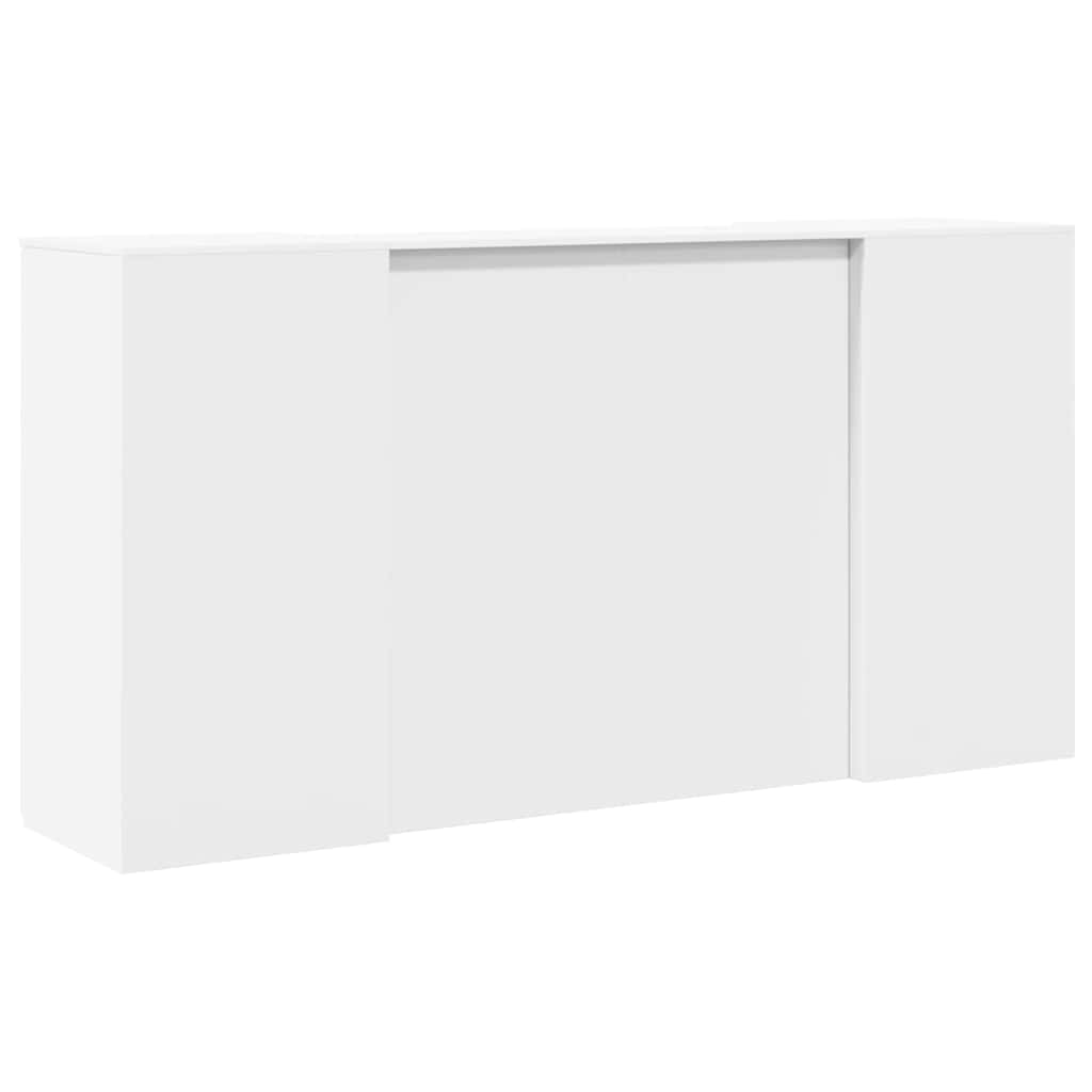 Scrivania per Reception Bianca 200x50x103,5 cm in Legno Massello | homemem39