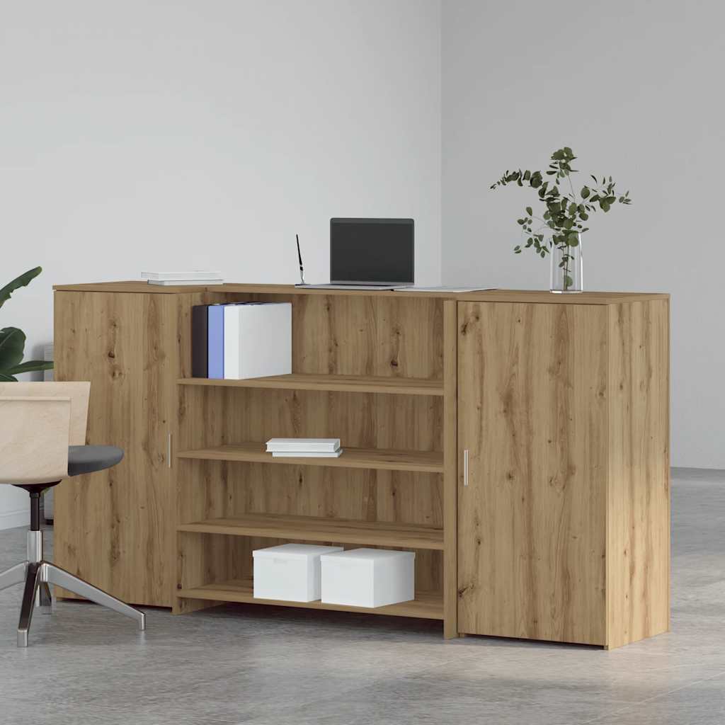 Banco Reception Rovere Artigianale 200x50x103,5cm in Truciolato - homemem39