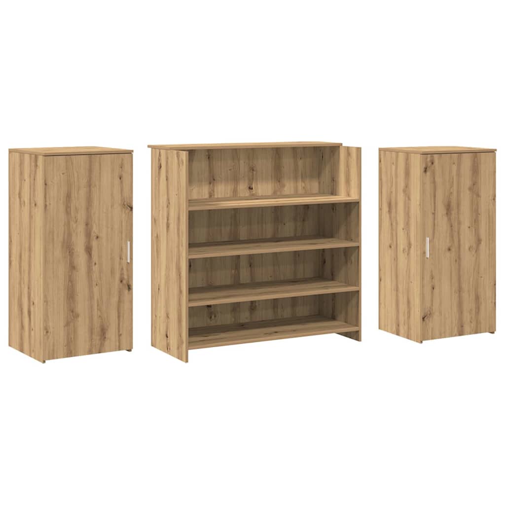 Banco Reception Rovere Artigianale 200x50x103,5cm in Truciolato - homemem39