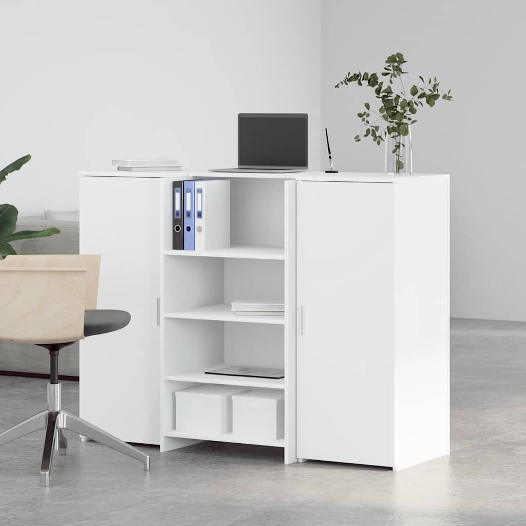 Banco Reception Bianco 135x50x103,5 cm in Legno Multistrato