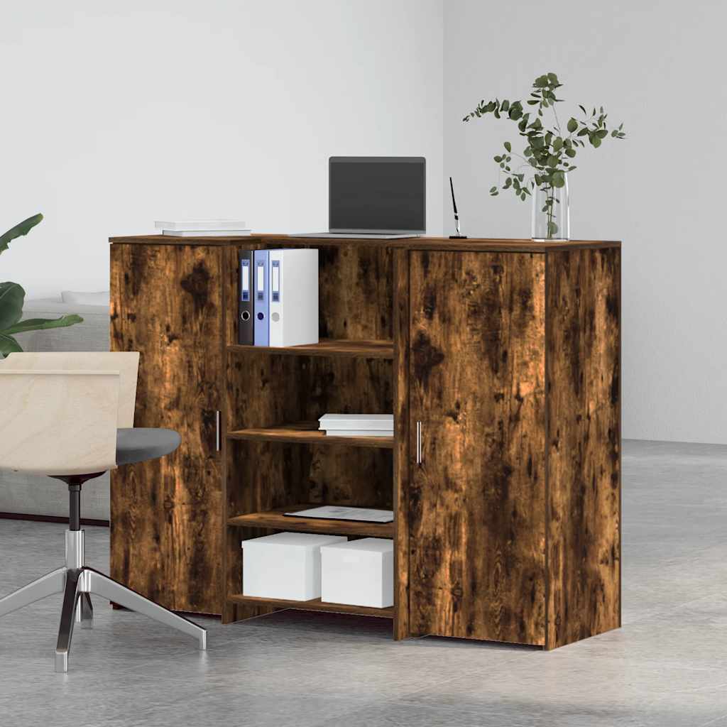 Banco Reception Rovere Fumo 135x50x103,5cm in Legno Multistrato
