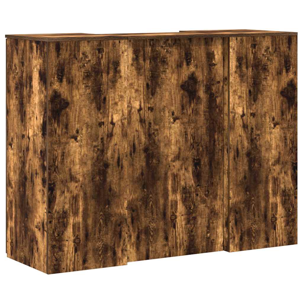 Banco Reception Rovere Fumo 135x50x103,5cm in Legno Multistrato