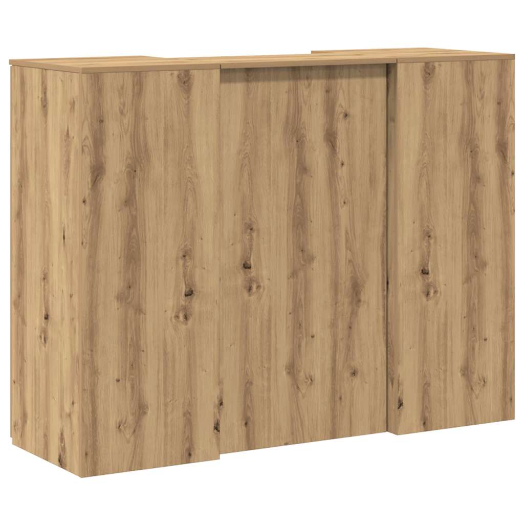 Banco Reception Rovere Artigianale 135x50x103,5cm in Truciolato - homemem39