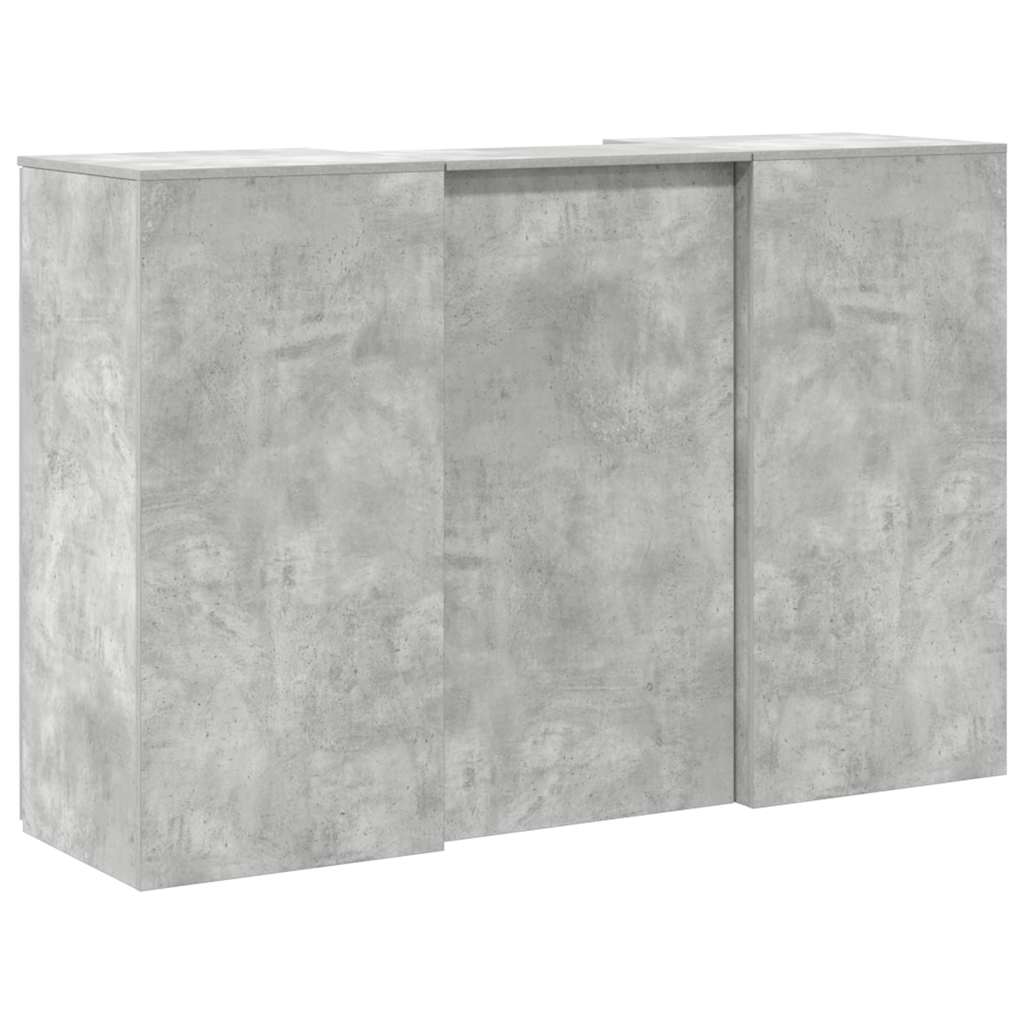 Banco Reception Grigio Cemento 155x50x103,5cm Legno Multistrato - homemem39