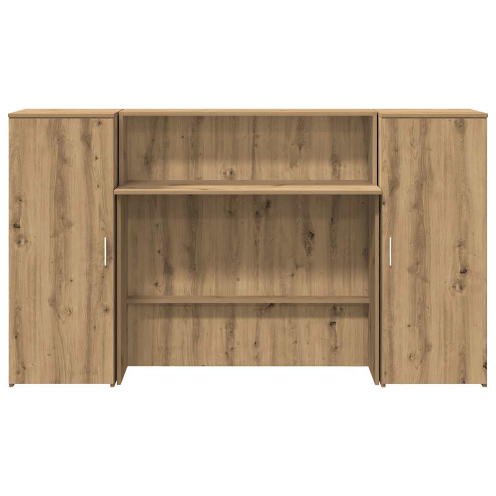 Banco Reception Rovere Artigianale 180x50x103,5cm in Truciolato - homemem39