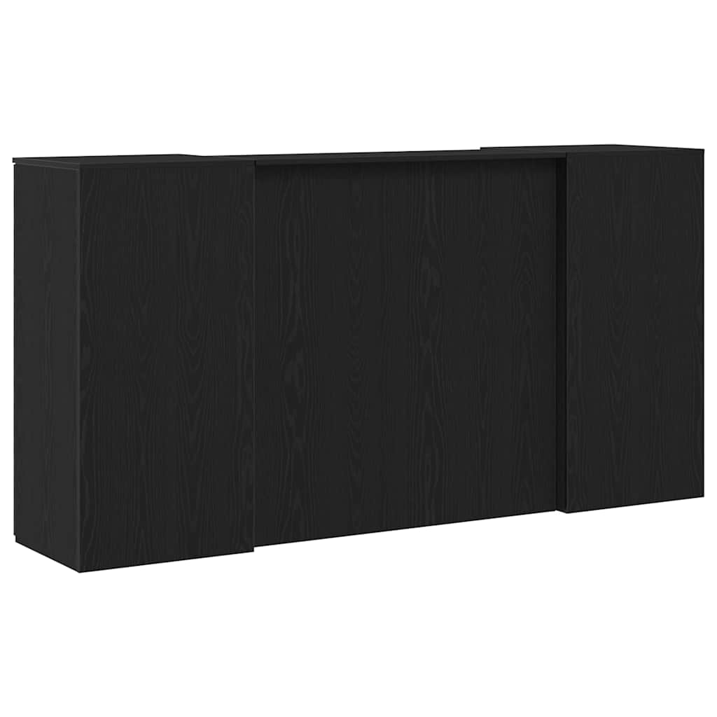 Banco Reception Rovere Nero 200x50x103,5 cm Legno Multistrato | homemem39
