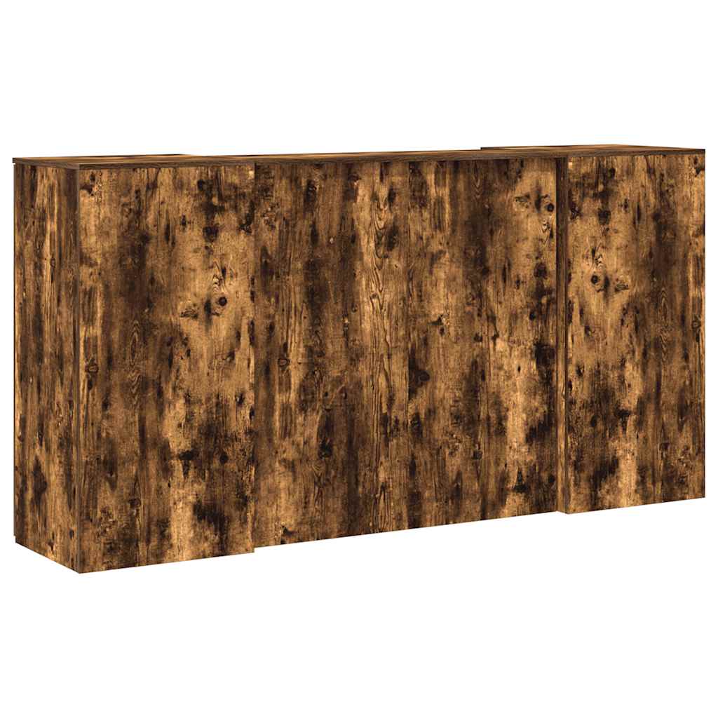 Banco Reception Rovere Fumo 200x50x103,5cm in Legno Multistrato | homemem39