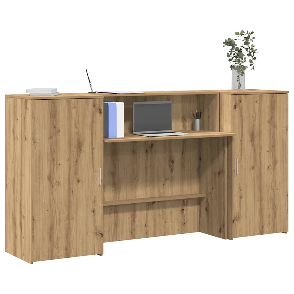 Banco Reception Rovere Artigianale 200x50x103,5cm in Truciolato - homemem39