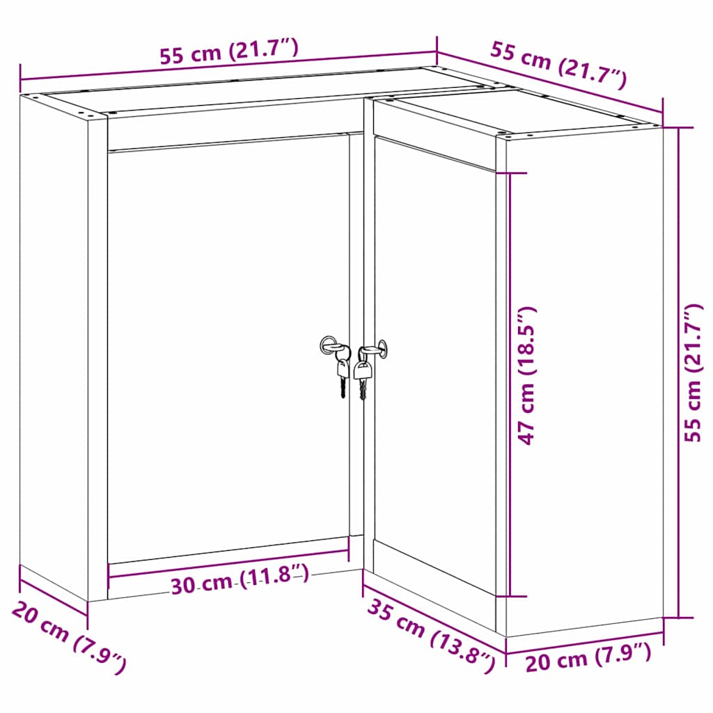 Mobile per attrezzi con blocco Nero e Grigio 55 x 55 x 55 cm | homemem39