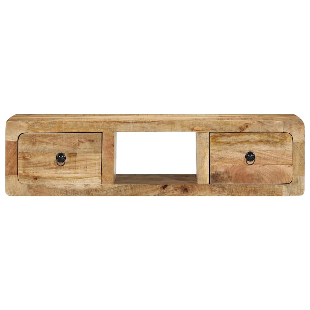 Mobile TV a Parete 100x32x25 cm Legno Grezzo Massello di Mango - homemem39