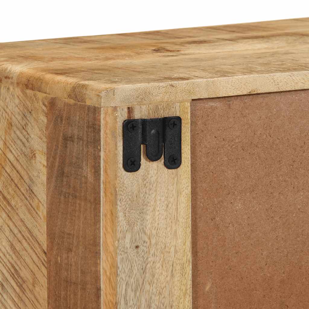 Mobile TV a Parete 100x32x25 cm Legno Grezzo Massello di Mango - homemem39