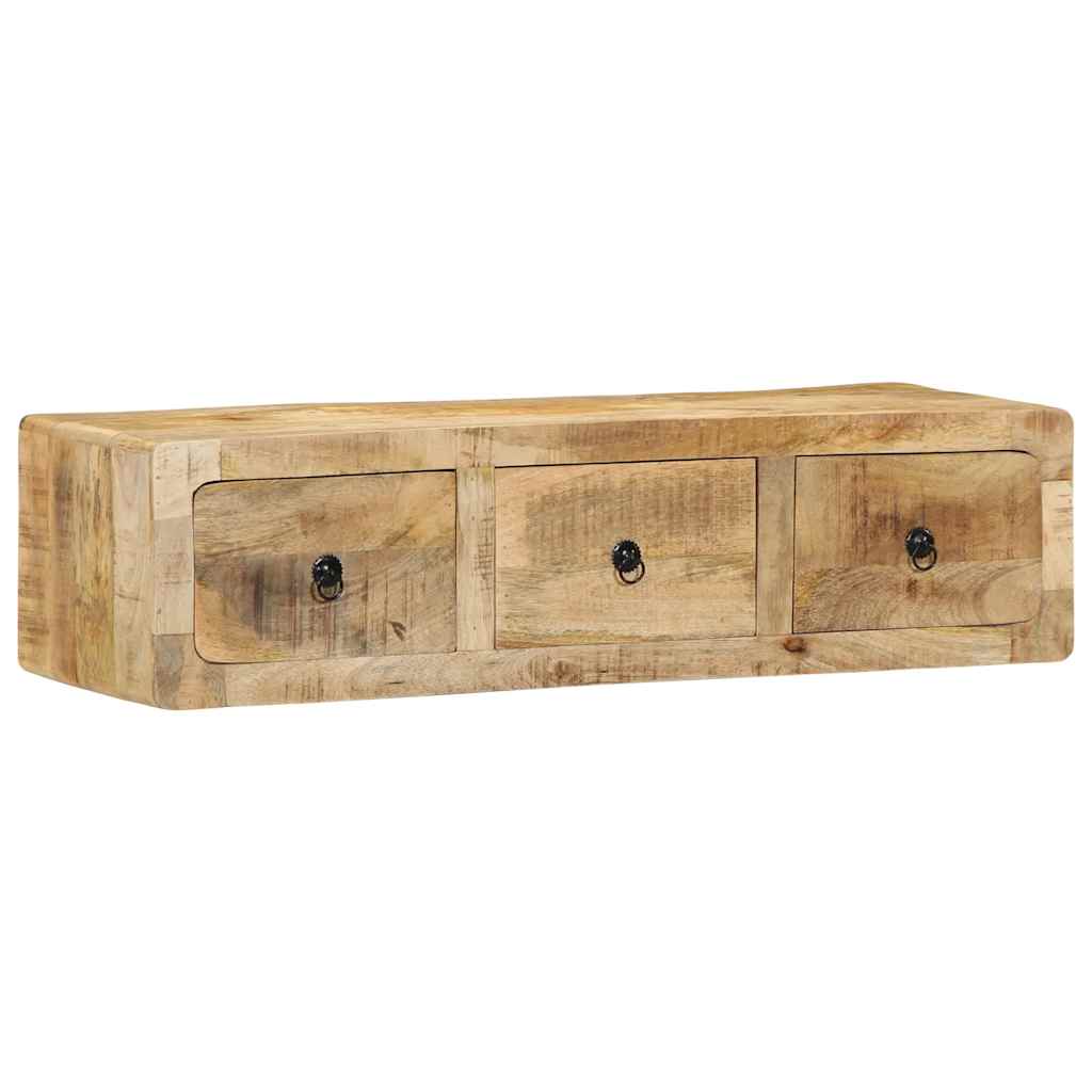 Mobile TV a Parete 100x32x25 cm Legno Grezzo Massello di Mango - homemem39