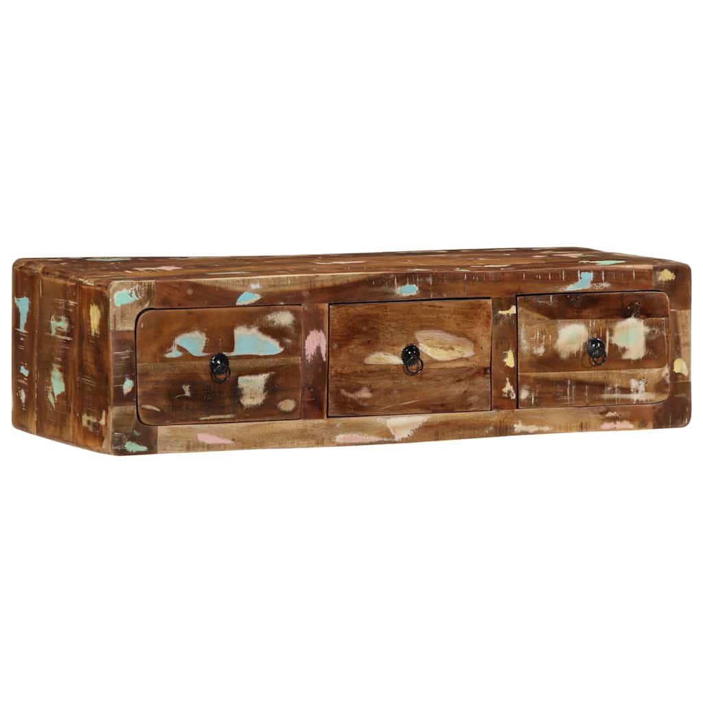 Mobile TV a Parete 100x32x25 cm in Legno Massello di Recupero | homemem39