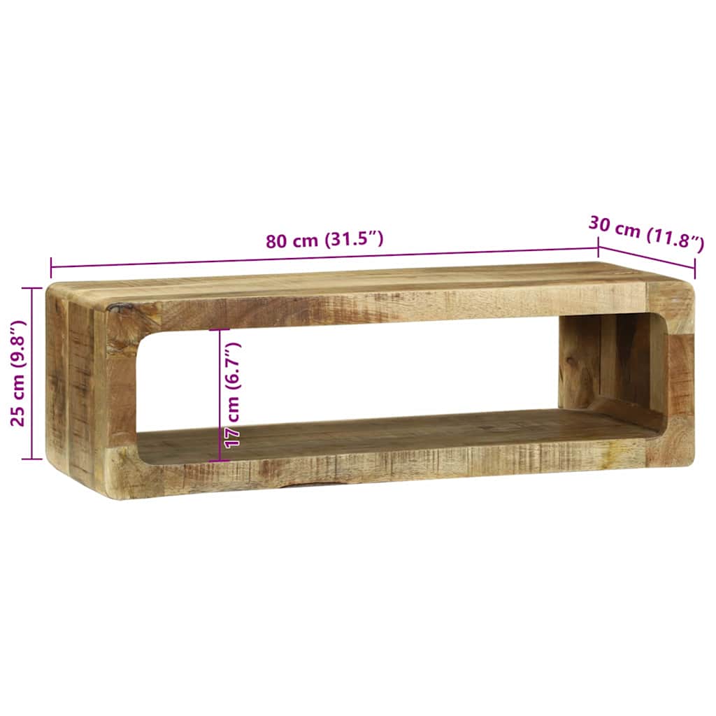 Mobile TV Marrone 80 x 30 x 25 cm Legno massello di mango | homemem39