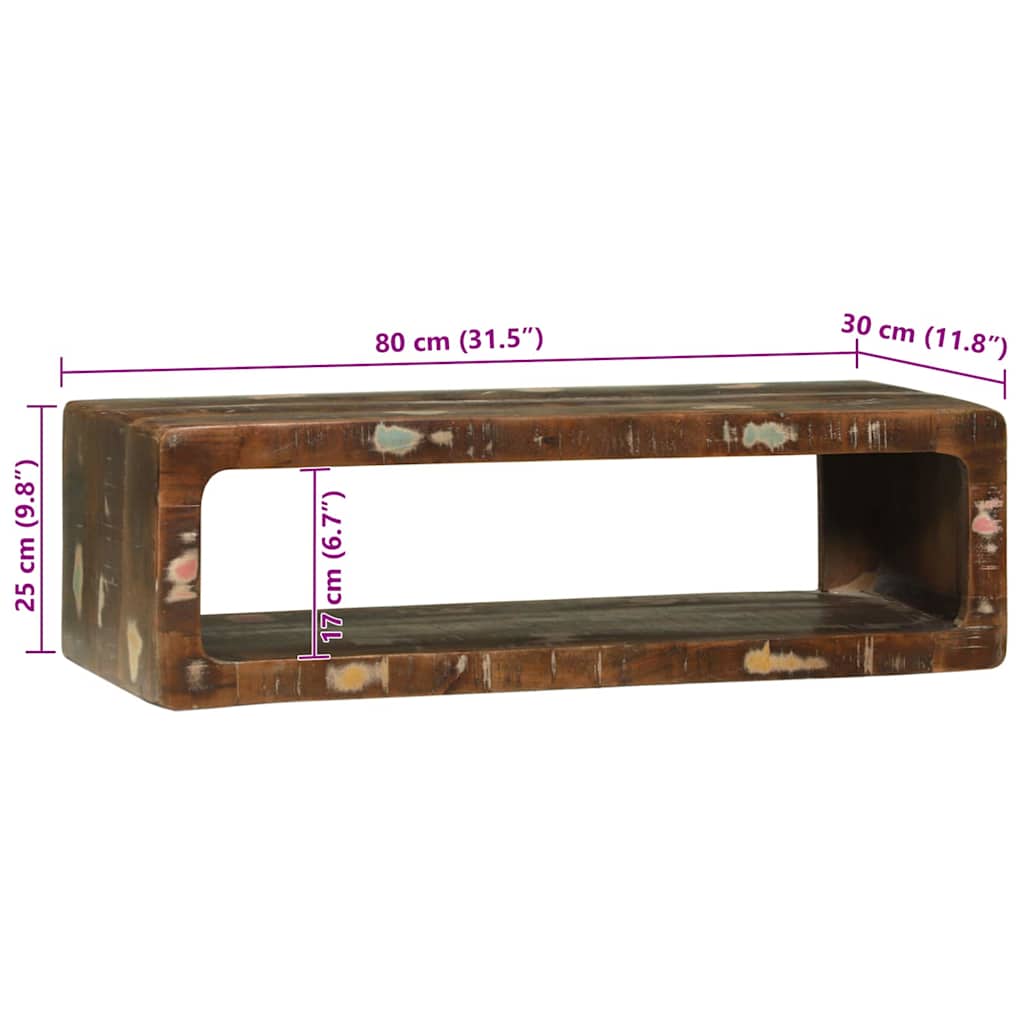 Mobile TV Multicolore Legno massello di recupero