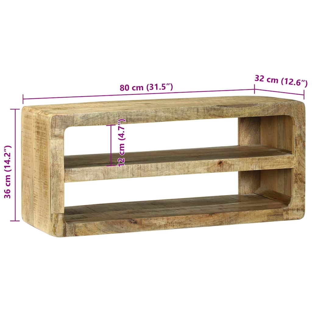 Mobile TV Marrone 80 x 32 x 36 cm Legno massello di mango | homemem39