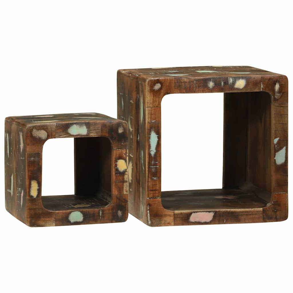 Unità TV 2 pcs Multicolore legno massello di riciclo