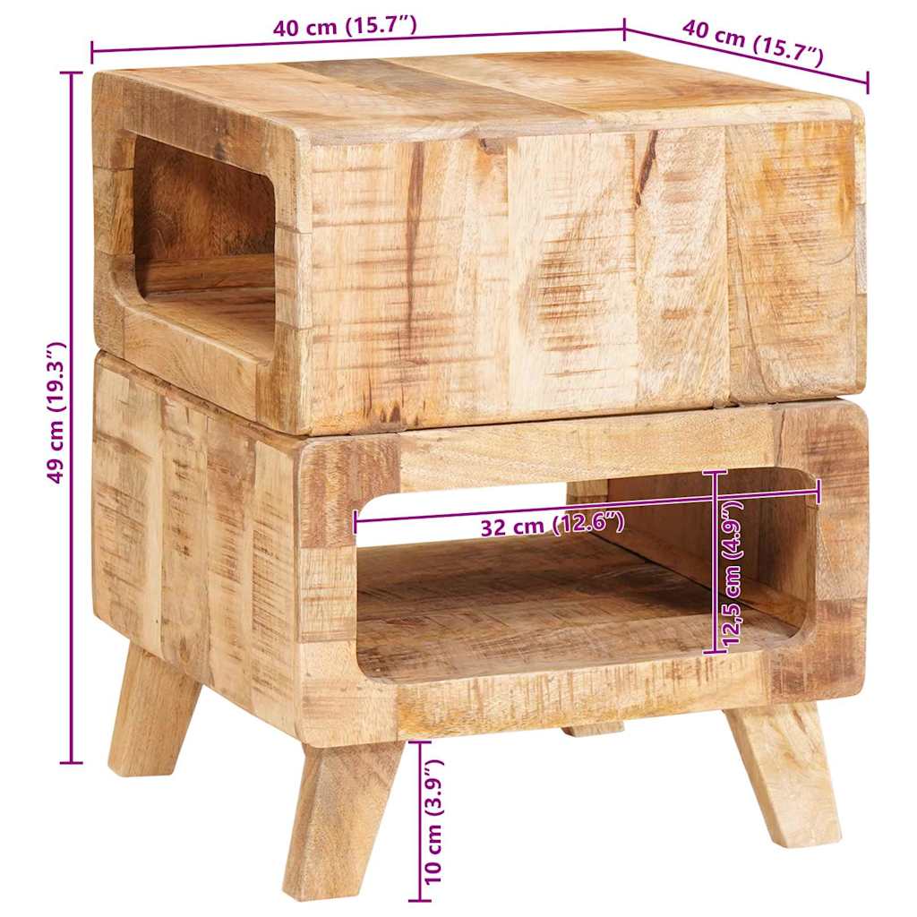 Tavoli da Fine Marrone 40 x 40 x 49 cm legno massello di mango