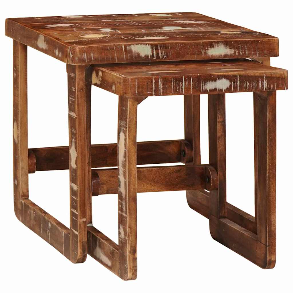 Tavoli da Fine Multicolore legno massello di riciclo