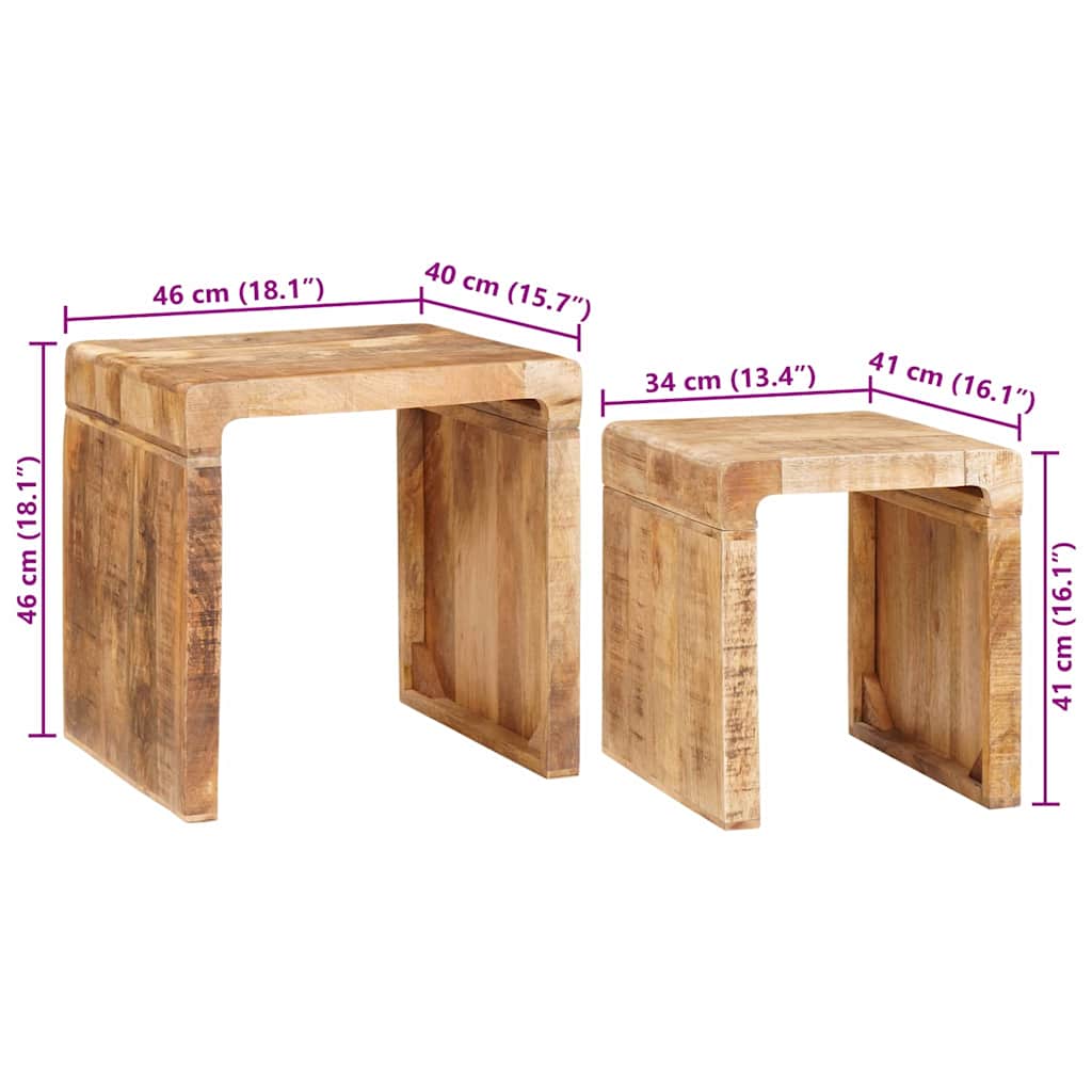 Tavoli da annidamento 2 pz Marrone 46 x 40 x 46 cm | homemem39