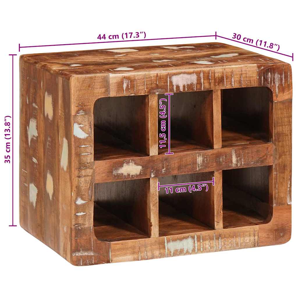 Portabottiglie Marrone Legno Recuperato Massello | homemem39