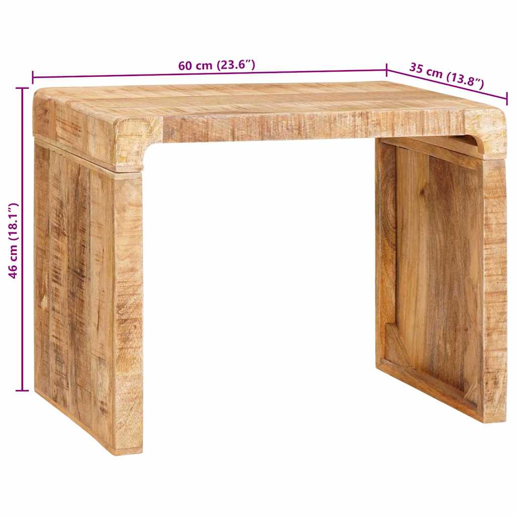 Tavolino Marrone 60 x 35 x 45 cm legno massello di mango