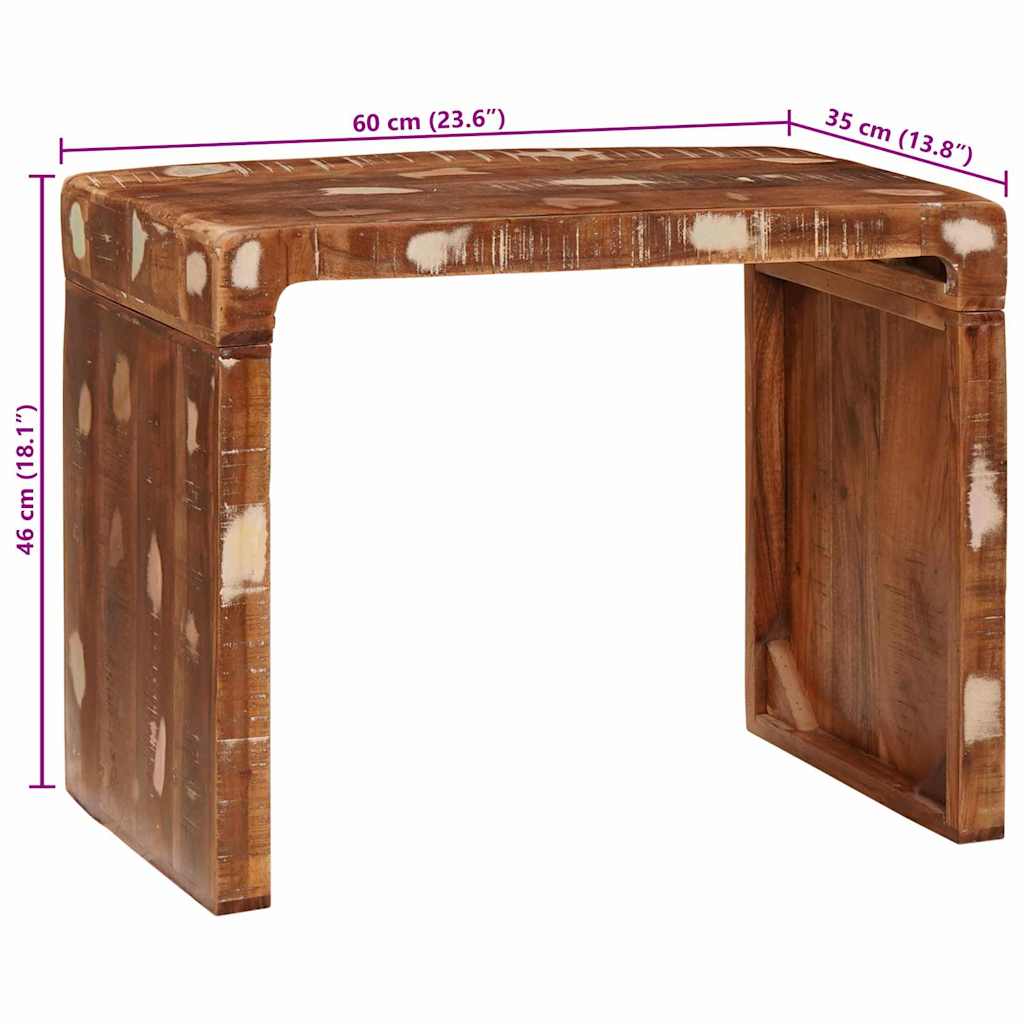 Tavolino Marrone 60 x 35 x 46 cm Legno Recuperato Massello | homemem39