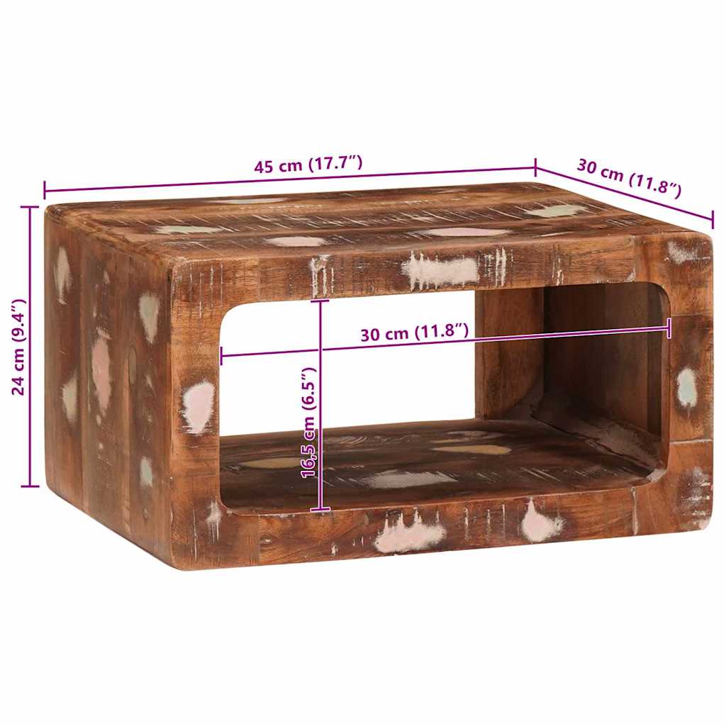 Comodino Marrone 45 x 30 x 24 cm Legno Recuperato Massello