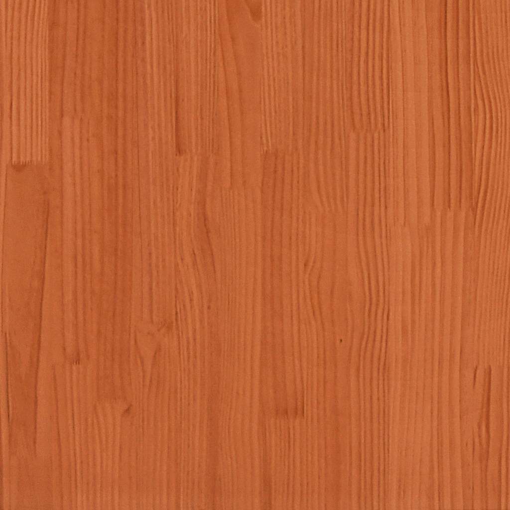 Testiera Libreria a L Marrone Cera 120cm Legno Massello di Pino