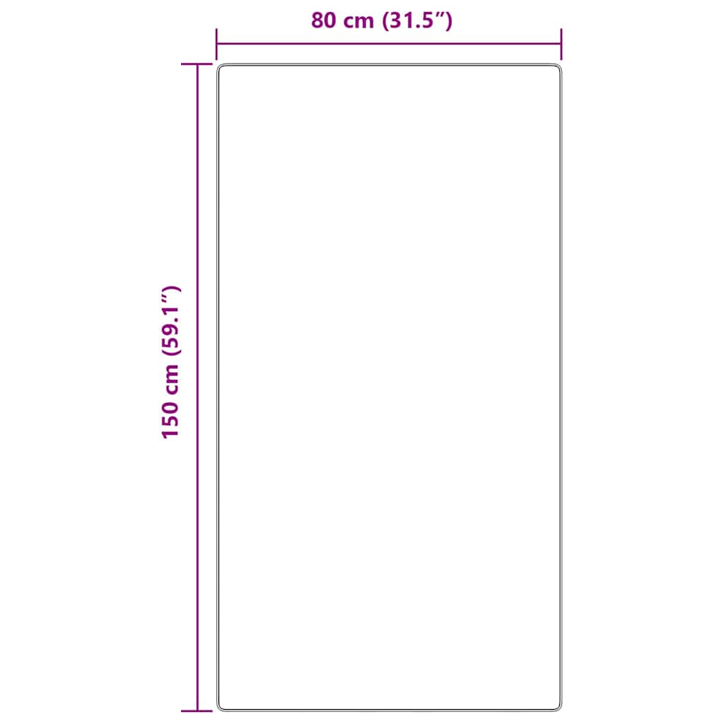 Tappeto Shaggy Antiscivolo Marrone 80 x 150 cm PP | homemem39