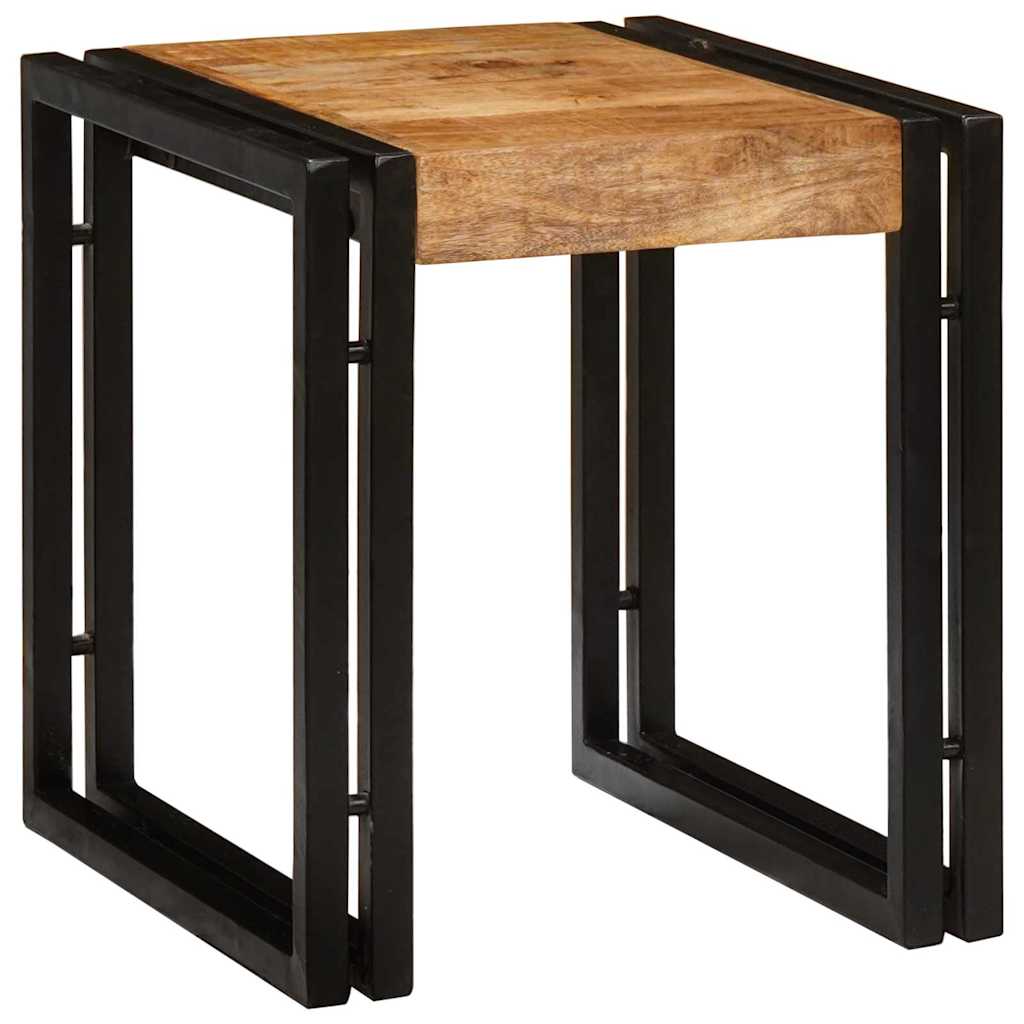 Tavolo Nesting 3 pcs Legno di mango grezzo solido e un metallo