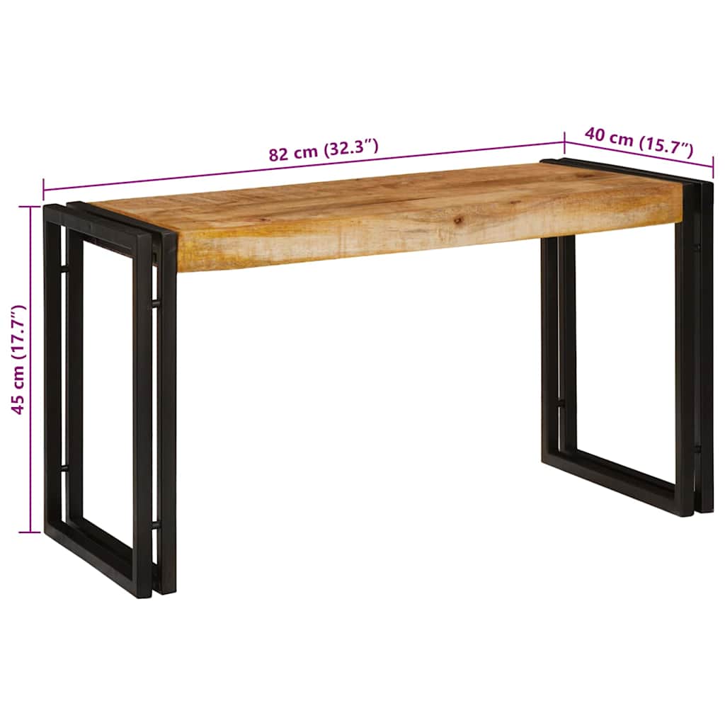 Tavolo Nesting 3 pcs Legno di mango grezzo solido e un metallo