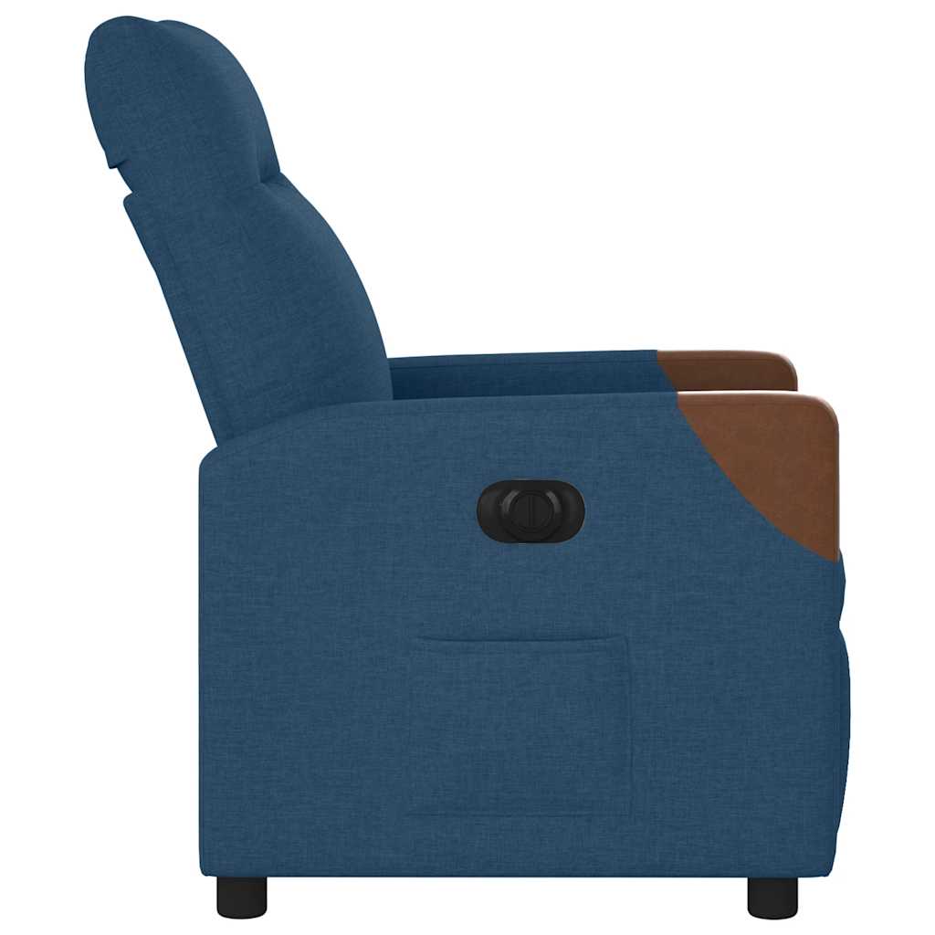 Poltrona Reclinabile Elettrica Blu in Tessuto