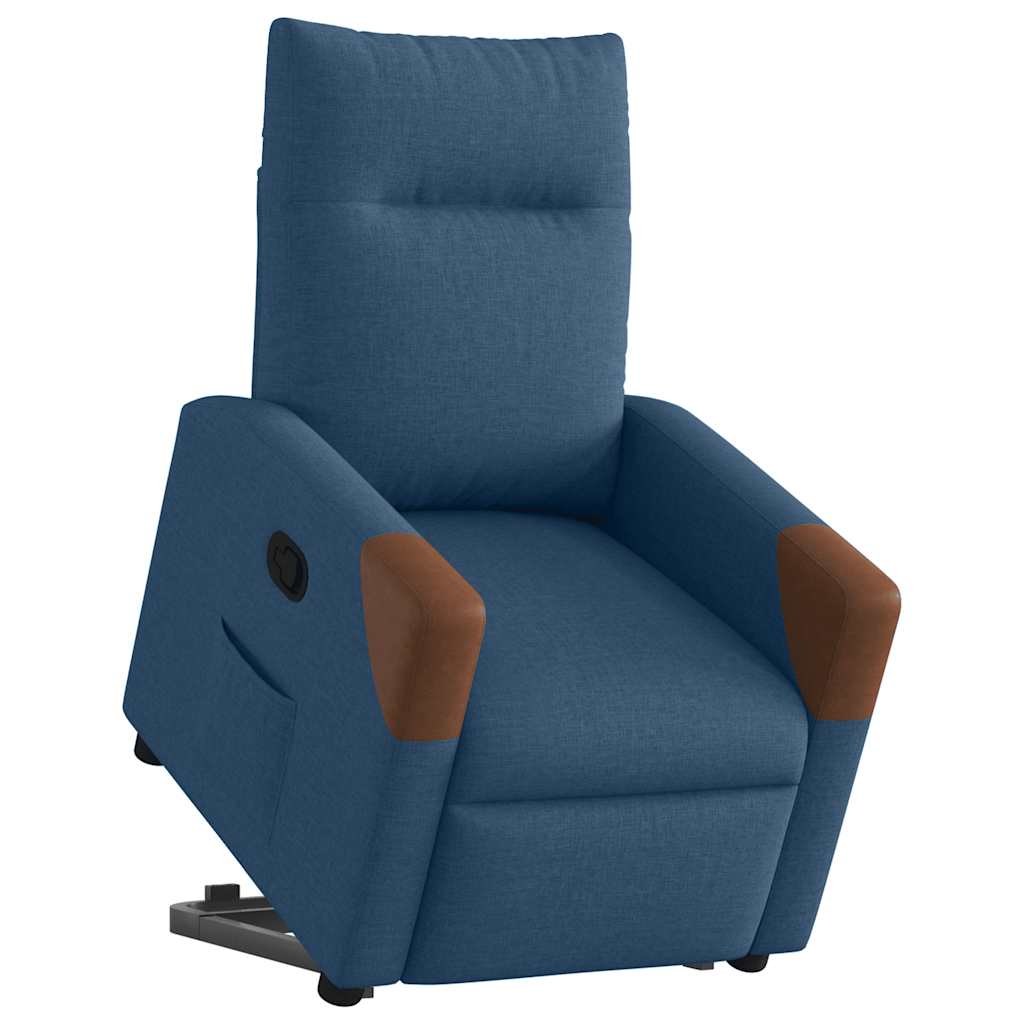 Poltrona Alzapersona Reclinabile Blu in Tessuto