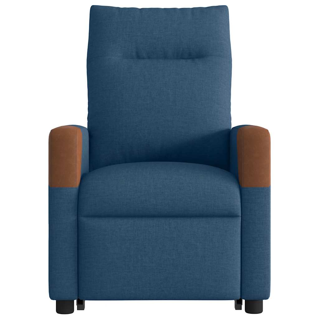 Poltrona Alzapersona Reclinabile Blu in Tessuto