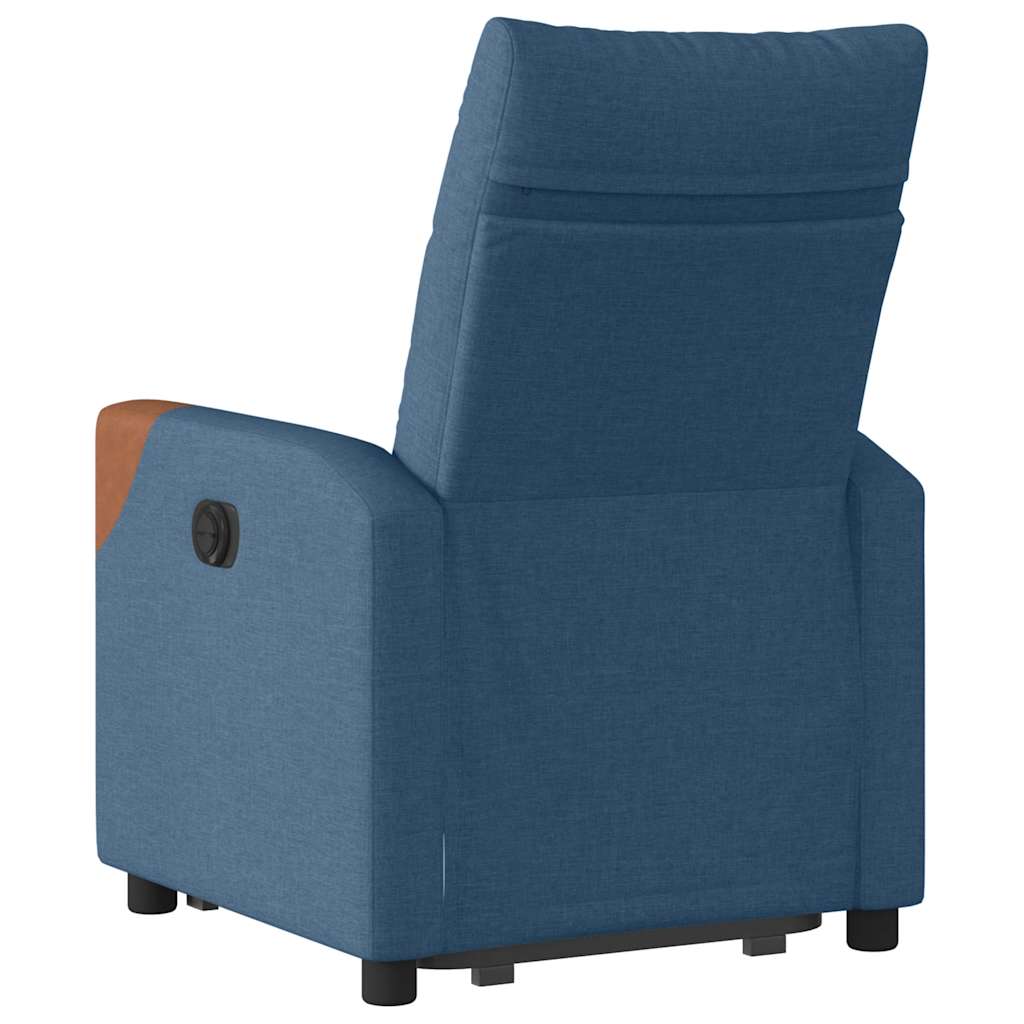 Poltrona Alzapersona Reclinabile Blu in Tessuto