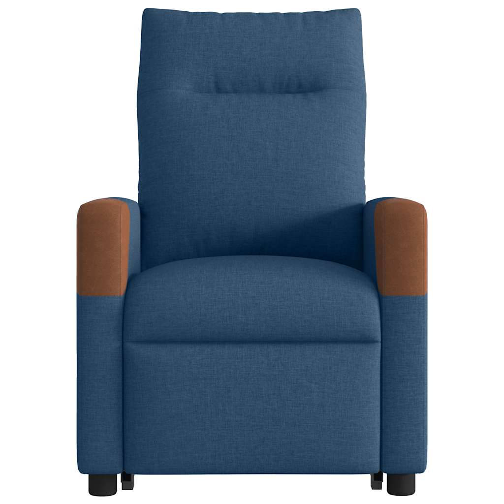 Poltrona Alzapersona Massaggi Elettrica Reclinabile Blu Tessuto