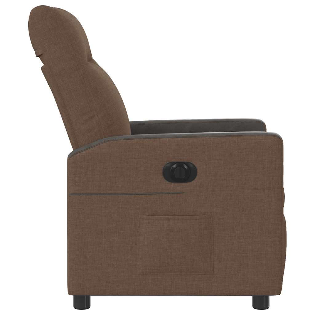 Poltrona Elettrica Reclinabile Marrone in Tessuto - homemem39