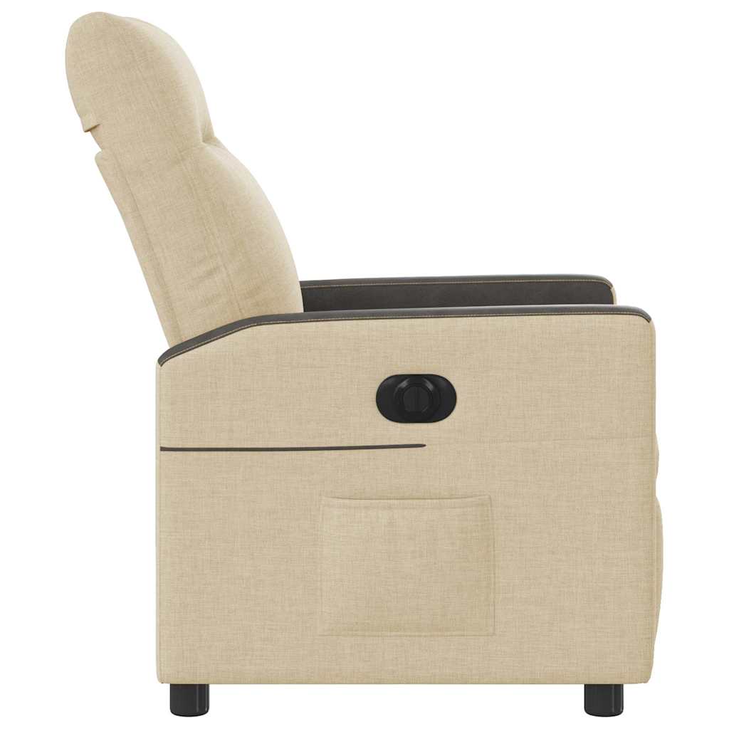Poltrona Elettrica Reclinabile Crema in Tessuto - homemem39