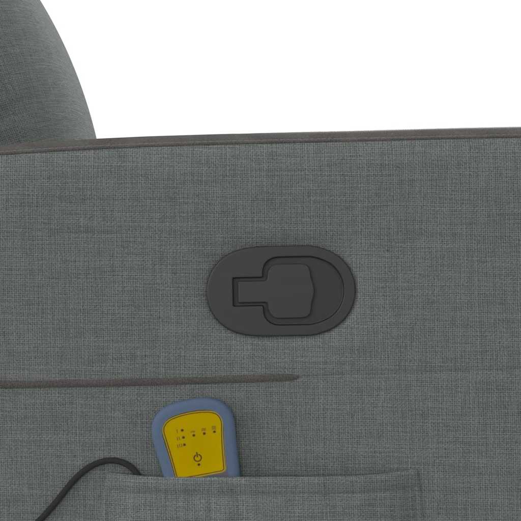 Poltrona Alzapersona Massaggi Reclinabile Grigio Scuro Tessuto - homemem39