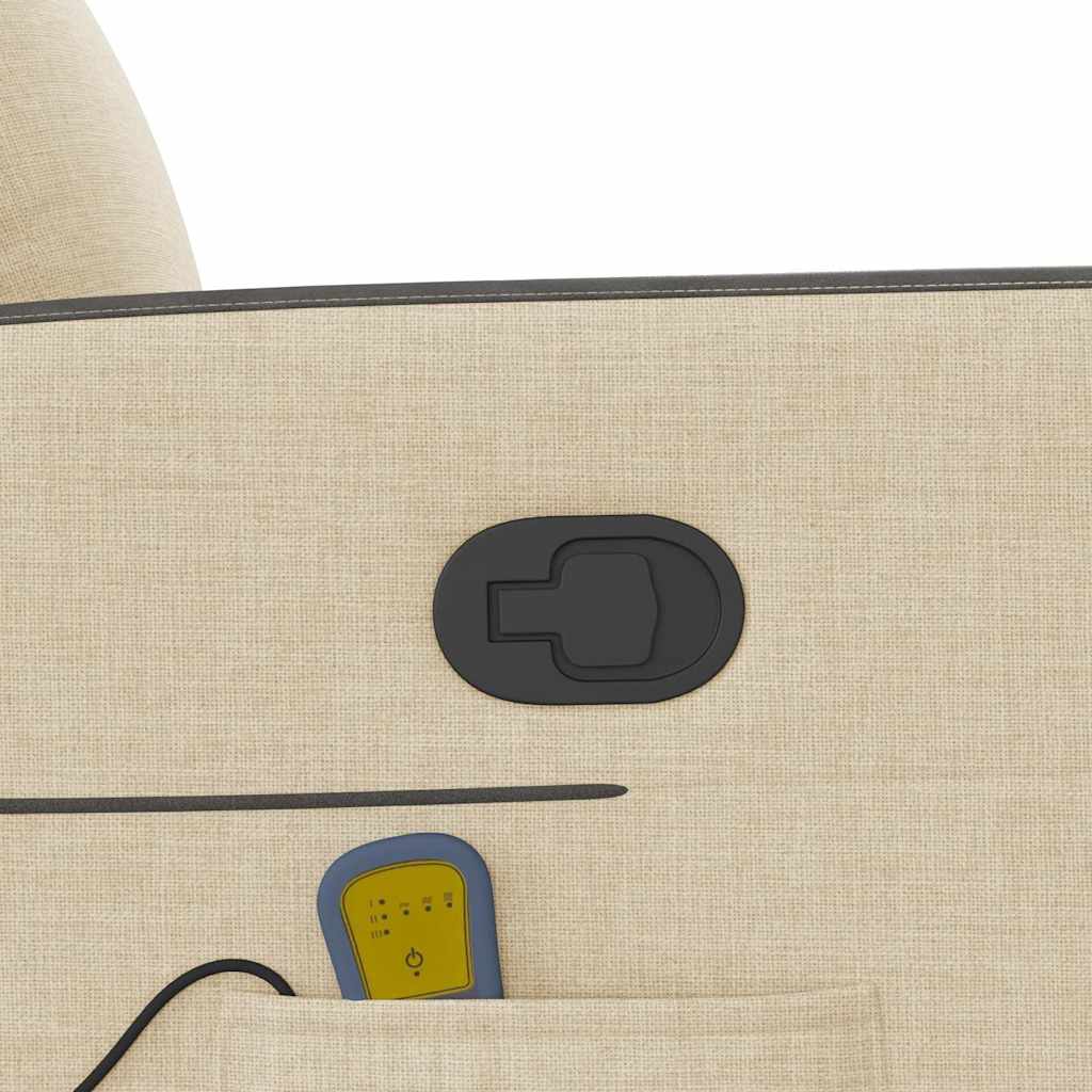 Poltrona Alzapersona Massaggiante Reclinabile Crema in Tessuto - homemem39