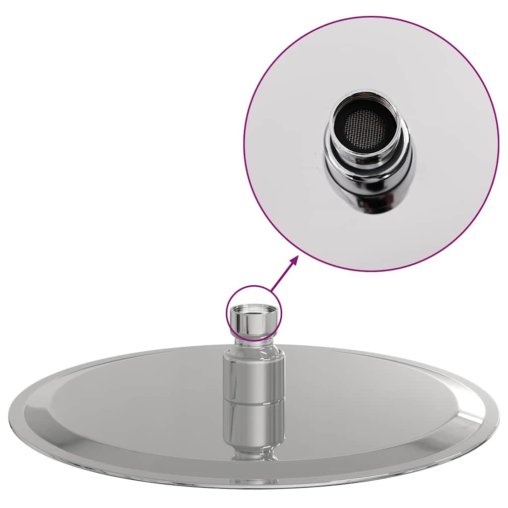 Testa Doccia a Pioggia in Acciaio Inox 304 20 cm Rotonda - homemem39