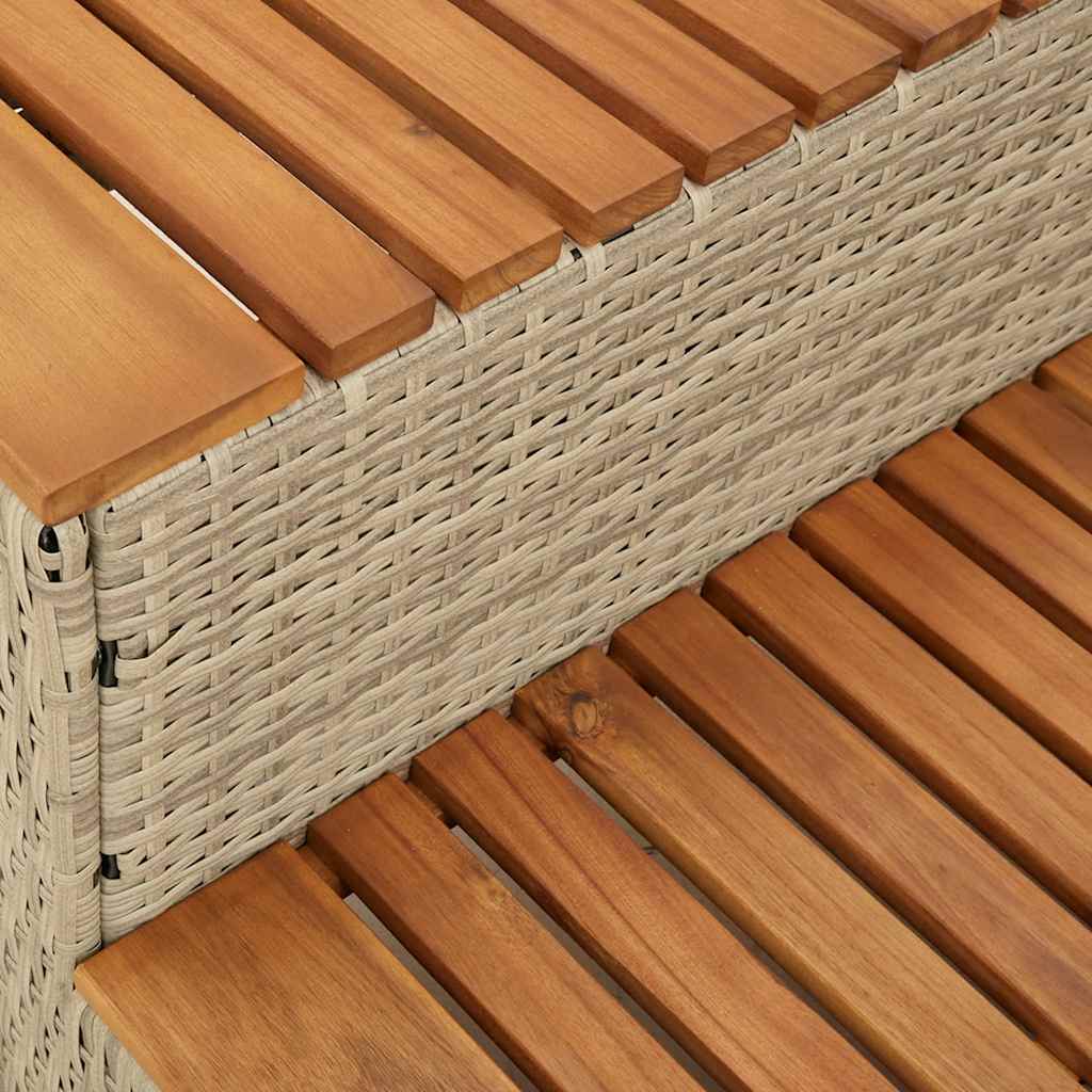 Bordo per Vasca Idromassaggio Beige Polyrattan&Massello Acacia - homemem39