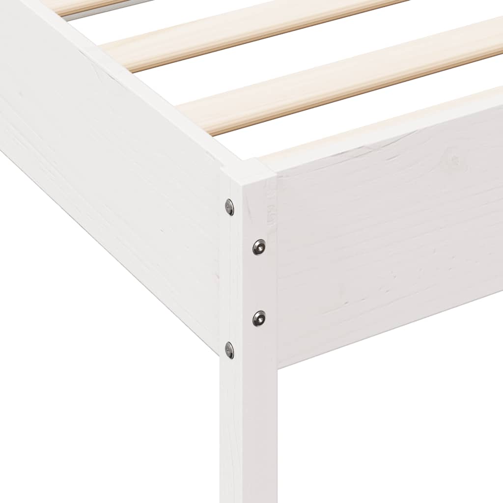 Letto Libreria senza Materasso Bianco 135x190 cm Legno di Pino - homemem39