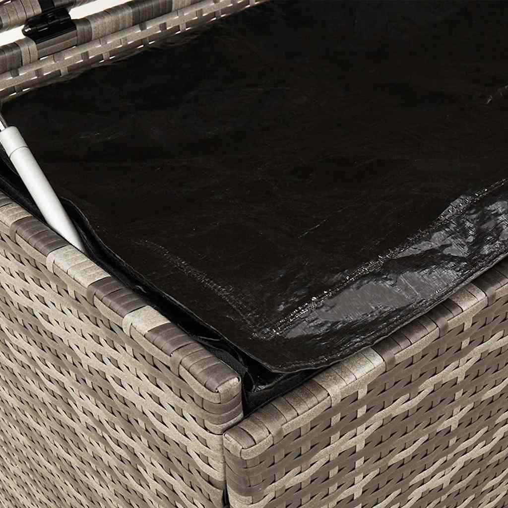 Contenitore da Giardino con Ruote Grigio 110x55x73cm Polyrattan - homemem39