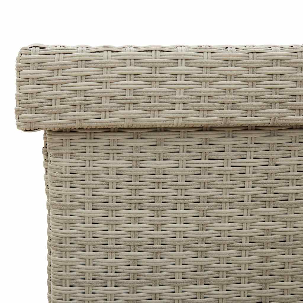 Contenitore da Giardino con Ruote Grigio Chiaro Polyrattan - homemem39