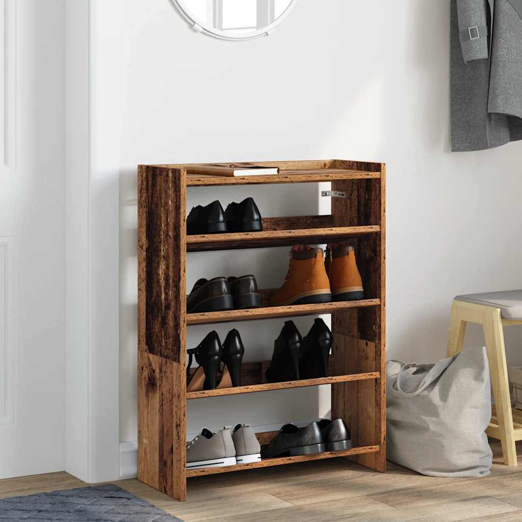 Scarpiera Legno Antico 60x25x81 cm in Legno Multistrato - homemem39
