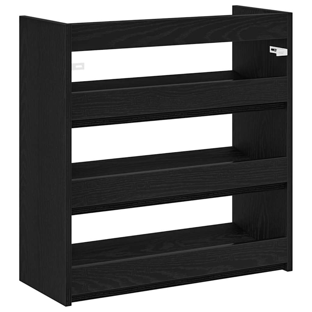 Scarpiera Nera 60x25x62 cm in Legno Multistrato